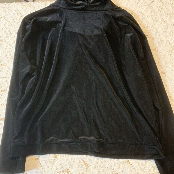 Xersion (L) Women's Sweatshirt - Cowl Neck Black Soft Mesh-type fabric Athletic - Picture 3 of 8